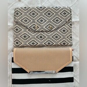 Two STELLA & DOT fully lined clutches, envelope style clutch.